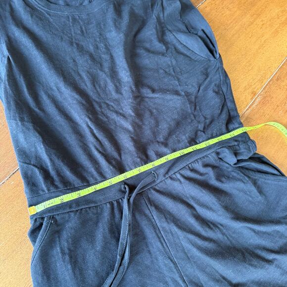 Pact NWT Relaxed Slub Muscle Tee Jumpsuit Jogger Black Sz Med Organic Cotton Eco - Picture 15 of 15